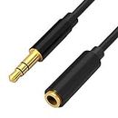 REALMAX® 2m Aux Extension Cable Male to Female 6FT Audio Auxiliary Stereo Extension Cable 3.5mm, Jack Plug Cord Lead Wire for Djs iPhones, iPads,earphones,Headphones,Tablets, PCs, MP3 Players and More