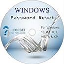 DVD For Password Reset Disk Supports Windows 10,11, 8, 7, Vista, XP