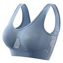 My Orders Placed Recently by Me Sales Clearance Today Deals Prime Breathable Cool Liftup Air Bra, 2024 New Large Size Air Bra Breathable and Comfortable Mesh Sports Bra for Women Blue,XXXL