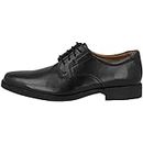 Clarks Tilden Plain Derby, Zapatos de Cordones Derby para Hombre Negro Black Leather, 41.5 EU