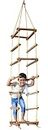 HOMECUTE Rope Ladder For Kids For Physical Activity, Outdoor-Indoor Swing Set Accessories, Wooden Children Climbing Swing Kids Sports Toys For 3 To 10 Years., 38 centimeters