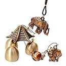 Wind Chimes, Vintage Metal Wind Chime Bells Chinese Feng Shui Lucky Bell Hanging Ornament for Home Garden Decorations (Elephant)