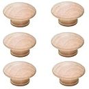 RAB Knob Wooden for Door and Drawer (CODE:-WDN B106, Finish- Teak Wood, Pack of 6 PCS)