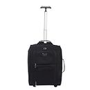 ZIMEL HOMES Carry On 47x36x20 Cabin Bag Luggage Under Seat Travel Bag Trolley Bag Suitcase (Milan Black)