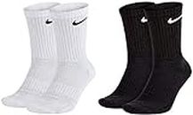 Nike SX4508 Lot de 4 paires de chaussettes longues pour homme ou femme Blanc ou noir - Multicolore - 42-46