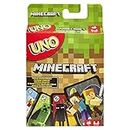 UNO Minecraft Edition - Kartenspiel mit Charakteren aus Minecraft und einer besonderen Creeper-Karte, für die ganze Familie und Fans von Minecraft ab 7 Jahren, FPD61