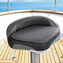 Seamanship Boat Seats, 8cm Thick Stand Up Lean Boats Seat Chair Floor Chairs Marine Seating Fishing Outdoor Accessories, All Weather Conditions with Swivel Base and Stainless Steel Screw Black
