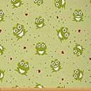 Cartoon Frog Upholstery Fabric for Chairs, Cute Animal Fabric by The Yard, Kawaii Reptile Amphibian Decorative Fabric, DIY Art Waterproof Fabric for Quilting Sewing, Green Red, 1 Yard