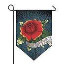 MONTOJ Mamma Rose Home Sweet Home Garden Flag Verticale Doppio Lato Cortile Decorativo Esterno, Poliestere, 1, 12x18.5in