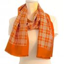 Burberry Accessories | Burberry London Mens Womens Weave Print Silk Scarf | Color: Orange/White | Size: Os