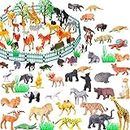 Kiddies Learn and Fun Mini Jungle Animals Figure Toys (Mini Jungle Animals Figure Toys Play Set 53 Piece)