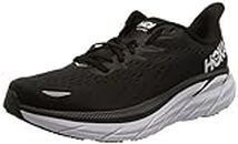 HOKA Women's Running Shoe, Clifton 8, Mesh, Black/White, 6 US W