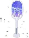 COROID Mosquito Bat with UV Light Nights Mosquito Killer Autokill 2-in-1 Mosquito Racket 1200mAh Lithium-ion Rechargeable Battery Handheld Electric Fly Swatter for Home USB Powered Electronic (White)