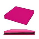 4cm Thick Garden Rattan Furniture Seat Pad Waterproof Outdoor Indoor Foam Filled Cushion Water Resistant With Removable Fabric Zipper Cover (Bright Pink, 60 x 60cm / 24" x 24")