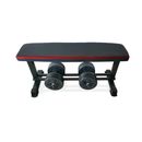 CAP Flat Weight Bench & 50 Lbs Adjustable Vinyl Dumbbell Weight Set (Pair) Gym
