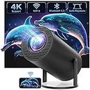 CLOKOWE 4K Mini Projector with WiFi and Bluetooth - FHD 1080P Supported, 180° Rotation & Auto Keystone, Portable Outdoor Movie Projector, Compatible with TV Stick/Windows/iOS/Android/HDMI/USB