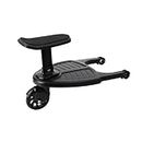 2 in 1 Stroller Board with Seat, Comfortable Wheeled Board Stroller Pedal, Universal Adjustable Buggy Board, Fits Most Strollers On The Market, Under 55 Pounds Black (Black)