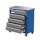 LARBANKE 5-Drawer Rolling Tool Chest,Tool Cabinet on Wheels with Keyed Locking System and Drawer Liners,Tool Chest with Link Buckle and can be Combined to Large Cabinet Set,for Warehouse,Garage