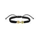 LUOKIFUR Dumbbell Braided Men's Bracelet Inspirational Fitness Charm Bracelet Adjustable Men's and Women's Bracelet Sports Fitness Personal Trainer Gift (gold)