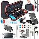 Caikwen 28 in 1 Carrying Bundle for Nintendo Switch Bundle with Case, Switch Accessories Bundle Compatible With Nintendo Switch Oled, Accessory Bundle Kit Designed for Nintendo Switch Case