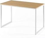 Zinus Jennifer Desk Table 119x61x73 cm - Metal and Wood Office Desk - Multipurpose table - Natural Brown and White