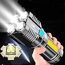 Nine Lights in One Brightest Outdoor Flashlight 1000 Lumens, LED Flashlight 4PCS LED Light, Waterproof Rechargeable Powerful Torch Long Throw up to 200 Meters Daily Use Sale Clearance sunnymi Life