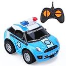 Thedttoy Jungen Ferngesteuertes, 2.4 GHz Auto Spielzeug Motorikspielzeug mit Fernbedienung, Geburtstags Geschenk für Junge Mädchen 2 3 4+ Jahre (Blau Polizeiauto)
