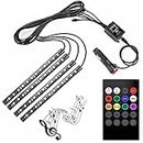 Kozdiko Car Atmosphere LED Lights 4pcs 48 LED DC 12V Multicolor Music Car Strip Light Interior LED Under Dash Lighting Kit with Sound Active Function and Wireless Remote Control for Maruti Suzuki Ciaz