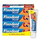 Fixodent Plus Denture Adhesives Cream, 40g x 4, Best Hold, Premium, Up To 88% Of The Hold At The End Of The Day