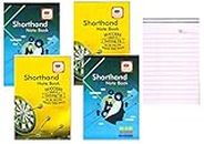 FIRST CLICK Shorthand/Steno Notebook/Writing Pad New 160 Pages in a Booklet Pack of 4 booklet 68 GSM Paper Both side ruled Both side Uses Size:12.2 x 18 cm