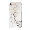 Obbii Case for iPhone SE 3(2022) 8/7/6/6S/SE 2nd 4.7" Generation White Golden Marble Shockproof Slim TPU Soft Silicone Durable Cover Case Compatible with iPhone 8/7/6/6S/SE 2nd