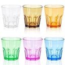 6PCS Plastic Drinking Glasses, Acrylic Coloured Water Tumblers, Unbreakable Plastic Cups, Kids Drinking Cups, Reusable Drinkware Tumblers for Children Kitchen Picnic Party Juice (6pc-6color)