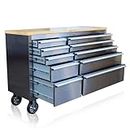 US PRO STAINLESS STEEL TOOL CHEST TOOL BOX WORKBENCH 55"