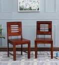 KK WOOD FURNITURE Solid Sheesham Wood, Wooden Dining Chairs Set of 2 | Study Chairs for Home | Dining Room Furniture | Multipurpose Chair | Office Chair Set | (Natural Brown)