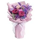 lovenfold Flowers for Delivery Prime,Preserved Flowers Bouquets,Purple Rose Bouquets That Last 1-3 Years,Gift for Her: Birthday Christmas Valentine's Day Mother's Day, Room Decorations