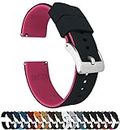 22mm Black/Pink - BARTON Elite Silicone Watch Bands - Quick Release - Choose Strap Color & Width