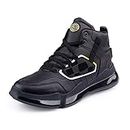 Bacca Bucci® YODDHA High top Elevated high Street Fashion Sneakers for Men with rebounce Outsole- Black, Size UK9