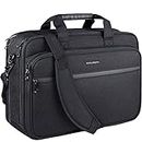 KROSER 18" Laptop Bag Premium Laptop Messenger Bag Fits Up to 17.3 Inch Laptop Shoulder Bag Expandable Water-Repellent Computer Bag with RFID Pockets for Travel/Business/School/Men/Women-Black