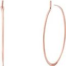 Michael Kors Premium-Rose Gold Tone Sterling Silver Hoop Earrings for Women MKC1409AA791