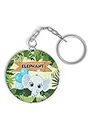Baby Elephant Wooden Key chain for gift | jungle adventure theme return gifts ideas|Funky keyrings for boys,girls,youth,music lover|Customize with Name