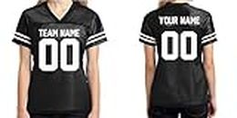 Custom Football Jersey Womens Shirt Make Your OWN 2 Sided Personalized Team Uniforms Black