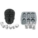 Flash Popup 2 Piece Spooky Ice Tray Baking Mold Set Silicone in Black/Gray | 2.14 H x 7.1 W x 8.46 D in | Wayfair 2IT-TS