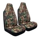 TOYOUN Camo Universal Front Car Seat Covers Waterproof Highback Bucket Seat Cover Realistic Green Camouflage Print-Fit Most Cars, Trucks, SUVS, Vans 2 PCS Auto Seat Covers Car Seat Protector