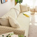 Cojín de sofá reclinable de celosía de lino de algodón puro funda de sofá respaldo reposabrazos toalla