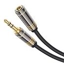 BlueRigger Headphone Extension Cable (2M, 24K Gold Plated Jack, Hi-Fi Sound, 3.5mm Male to Female Stereo Audio Cable) – Aux Cord for iPod, Laptops, Smartphones, Speakers, Tablets, Home Car Stereo