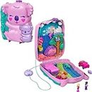 Polly Pocket Dolls & Accessories, 2-in-1 Travel Toy, Koala Purse Playset with 2 Micro Dolls, 1 Toy Car and 5 Animals