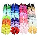 40PCS 3 Inch Hair Bows for Girls Grosgrain Ribbon Toddler Accessories with Alligator Clip Bow Baby Kids Teens