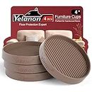 Yelanon Furniture Coasters - 8 Pcs 4”Round Caster Cups Non Slip Pads Hardwoods Floors Skid Grippers Rubber Feet Anti Slide Floor Protector for Bed Couch Stoppers Brown
