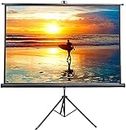 VIVO 100 inch Portable Indoor Outdoor Projector Screen, 100 Inch Diagonal Projection HD 4:3 Projection, 4K 3D 1080P HD Pull Up Foldable Stand Tripod, PS-T-100