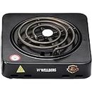 Wellberg|Hot Plate Cooktop Grill 500Watt|Shock Proof And Compact|Electric Grill Coil Heat Resistant Outer Bodys|Electric Cooking Stove|Consume Less Power Than Lpg|Portable Induction|Black, Radiant